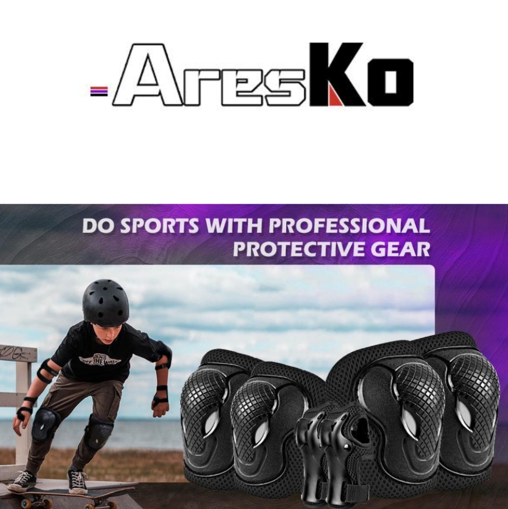 ARESKO Kids/Youth Protective Elbow Pads (Set of 2)